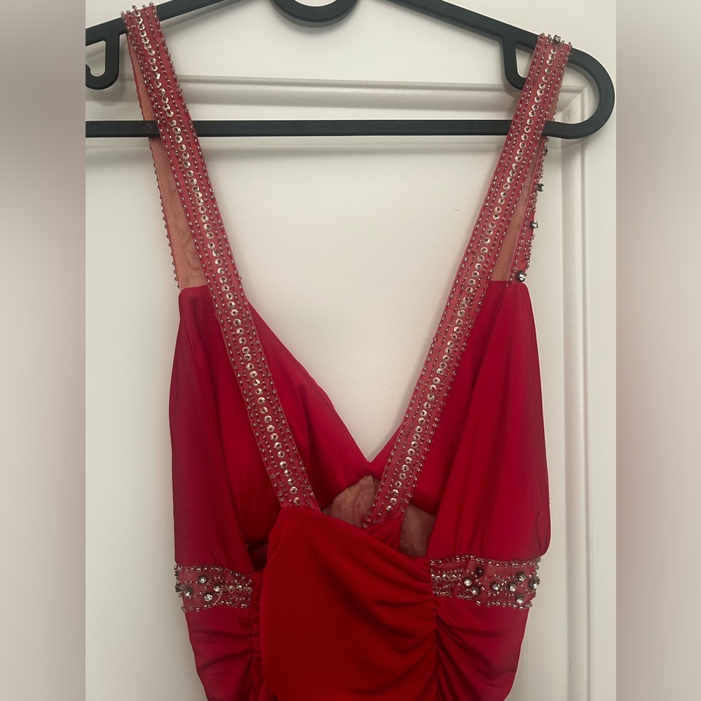 NiteLine Red Ruched Evening/Prom Dress - Picture 4 of 5